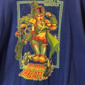 Star Wars parody Tee. "Skate Wars Boba Threat".